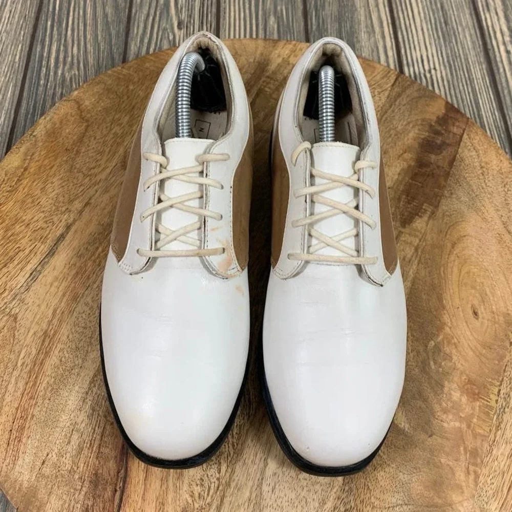 Nike Air Comfort Verdana Last Golf Shoes Womens Size 6.5 White‎ Brown Vtg 2003